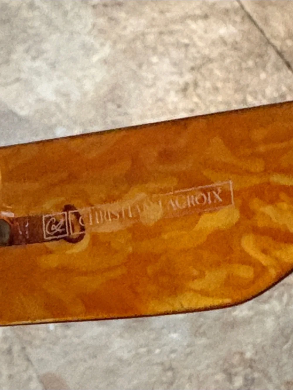CHRISTIAN LACROIX RetroTransparent Amber Rectangular Women's Glasses